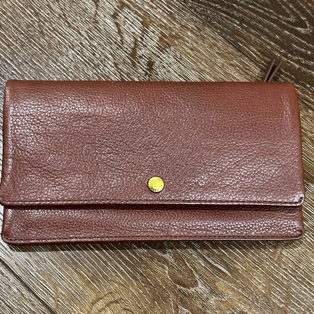 Fossil Aubrey wallet hena  brown Leather Clutch wallet